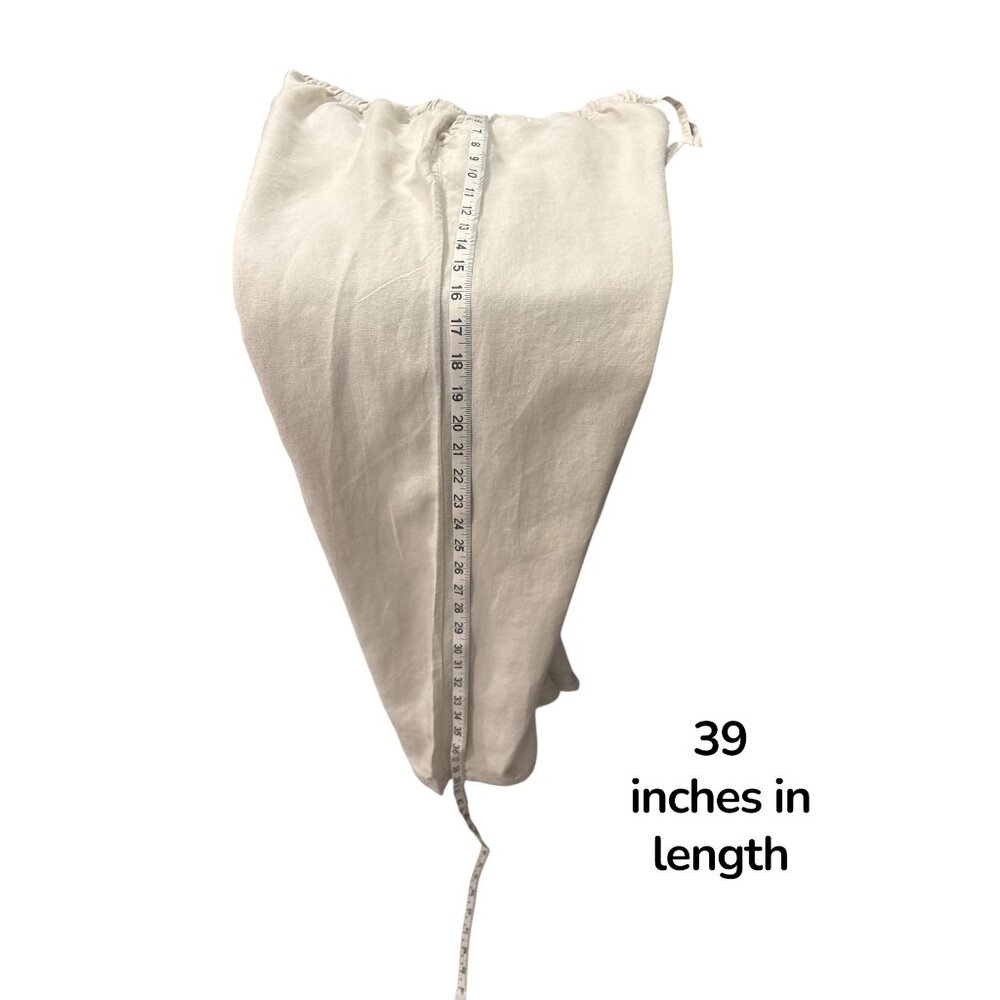 Parachute 100% Linen Pants XL Beige Wide Leg Elastic Waist Portugal - Picture 8 of 9